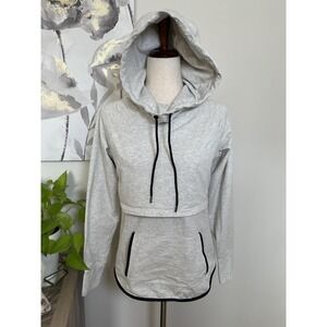 Latched Mama Hoodie Womens Small Gray Nursing Maternity Funnel Neck Pullover